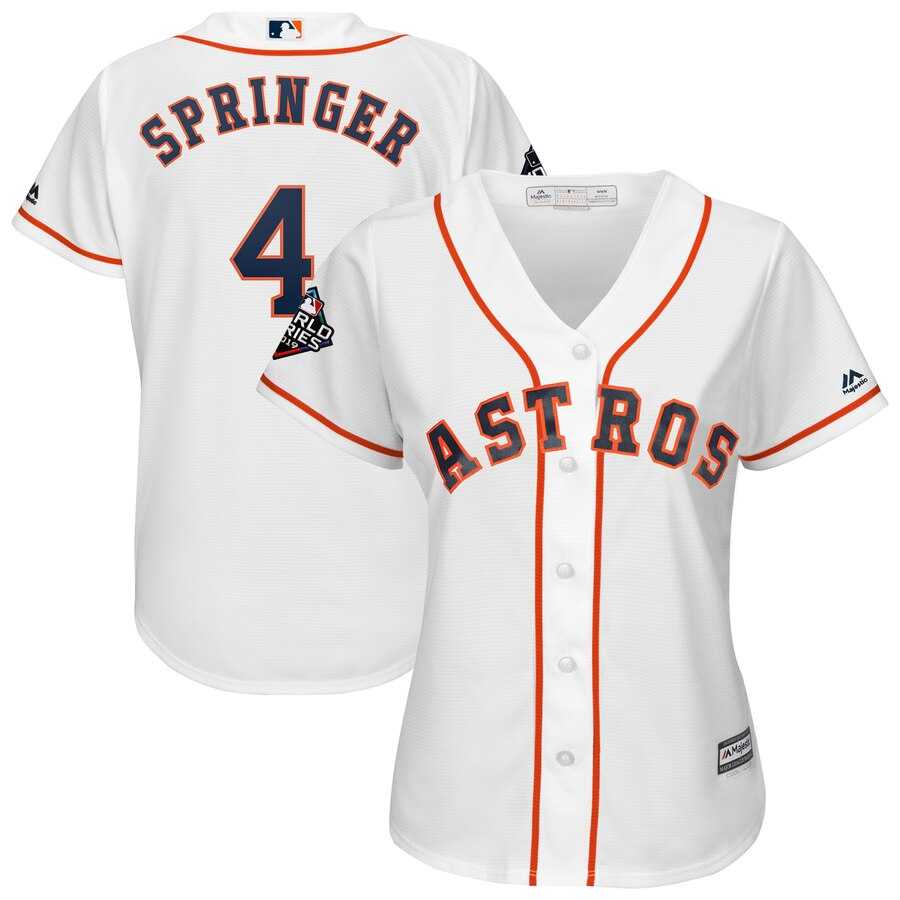 Women Astros 4 George Springer White 2019 World Series Bound Cool Base Jersey,We sell and wholesale Women Astros 4 George Springer White 2019 World Series Bound Cool Base Jersey on line form chian!